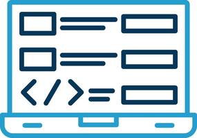 Coding Line Blue Two Color Icon vector