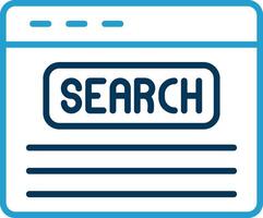 Search Bar Line Blue Two Color Icon vector