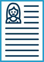 CV Line Blue Two Color Icon vector