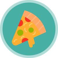 Pizza rebanada plano multi circulo icono vector