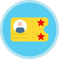 Ticket Flat Multi Circle Icon vector