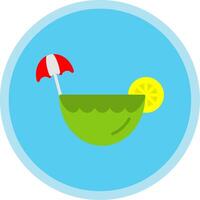 Coconut Drink Flat Multi Circle Icon vector