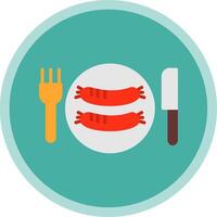 Sausages Flat Multi Circle Icon vector