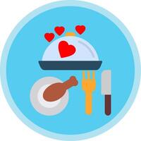 Dinner Flat Multi Circle Icon vector