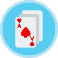 Card Game Flat Multi Circle Icon vector