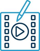 Editing Line Blue Two Color Icon vector