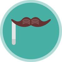 Bigote plano multi circulo icono vector