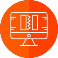 Broken Code Line Yellow White Icon vector