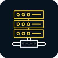 Server Line Yellow White Icon vector