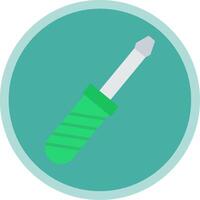 Screwdriver Flat Multi Circle Icon vector