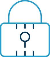 Locked Line Blue Two Color Icon vector