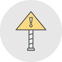 Caution Line Filled Light Icon vector