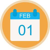 February Flat Multi Circle Icon vector