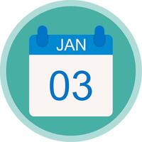 January Flat Multi Circle Icon vector