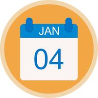 January Flat Multi Circle Icon vector