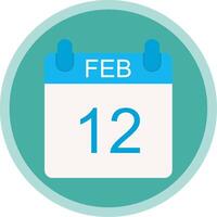 February Flat Multi Circle Icon vector