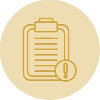 Clipboard Line Yellow Circle Icon vector