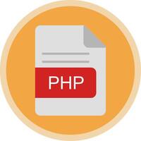PHP File Format Flat Multi Circle Icon vector