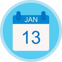 January Flat Multi Circle Icon vector