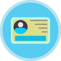 Id Card Flat Multi Circle Icon vector