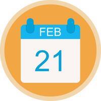 February Flat Multi Circle Icon vector