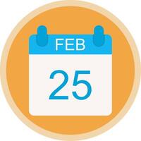 February Flat Multi Circle Icon vector