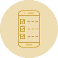 Smartphone Line Yellow Circle Icon vector