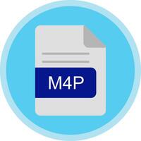 M4P File Format Flat Multi Circle Icon vector