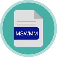 MSWMM File Format Flat Multi Circle Icon vector