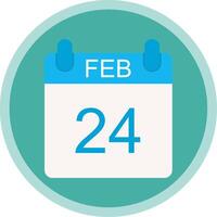 February Flat Multi Circle Icon vector