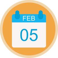 February Flat Multi Circle Icon vector