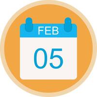 February Flat Multi Circle Icon vector