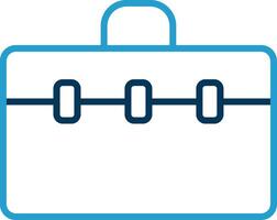Suitcase Line Blue Two Color Icon vector