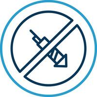 No Firework Line Blue Two Color Icon vector