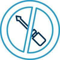 No Screwdriver Line Blue Two Color Icon vector