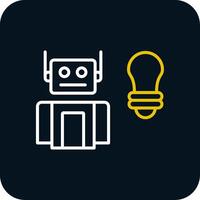 Robot Line Yellow White Icon vector