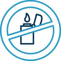 No Lighter Line Blue Two Color Icon vector