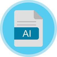 AI File Format Flat Multi Circle Icon vector