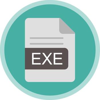 EXE File Format Flat Multi Circle Icon vector
