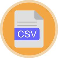 csv archivo formato plano multi circulo icono vector