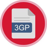 3GP File Format Flat Multi Circle Icon vector