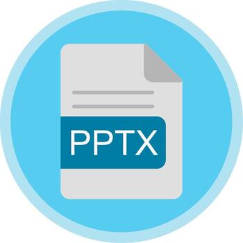 PPTX File Format Flat Multi Circle Icon vector