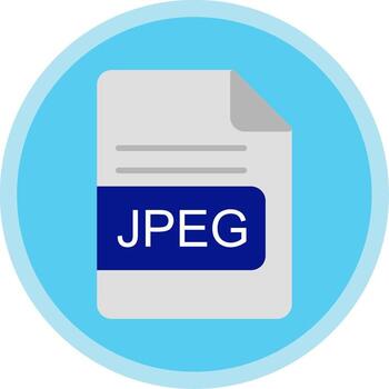 JPEG File Format Flat Multi Circle Icon vector