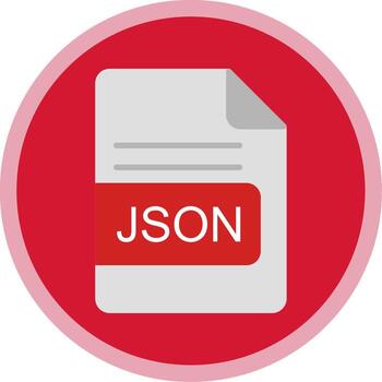 JSON File Format Flat Multi Circle Icon vector