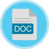 DOC File Format Flat Multi Circle Icon vector