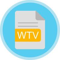WTV File Format Flat Multi Circle Icon vector