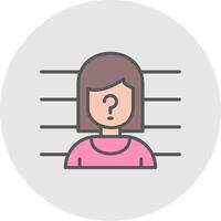 Suspect Line Filled Light Icon vector