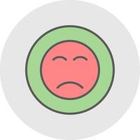 Sad Face Line Filled Light Icon vector