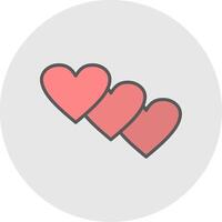 Heart Line Filled Light Icon vector