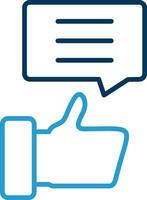 Review Line Blue Two Color Icon vector